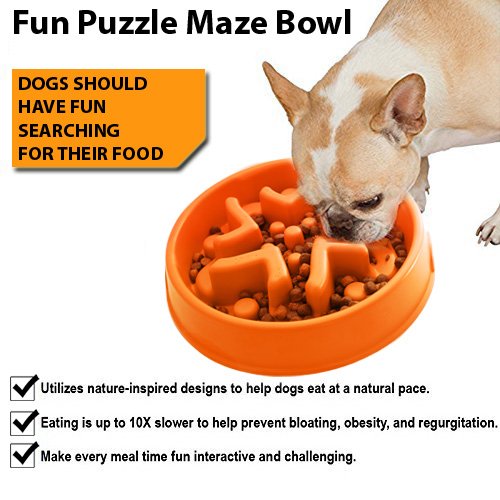 Pet Dog Slow Feeder Bowl Puppy Non Slip Puzzle Bowl Anti-Gulping Pet Slower  Food Feeding Dishes Dog Bowl for Medium Small Dogs